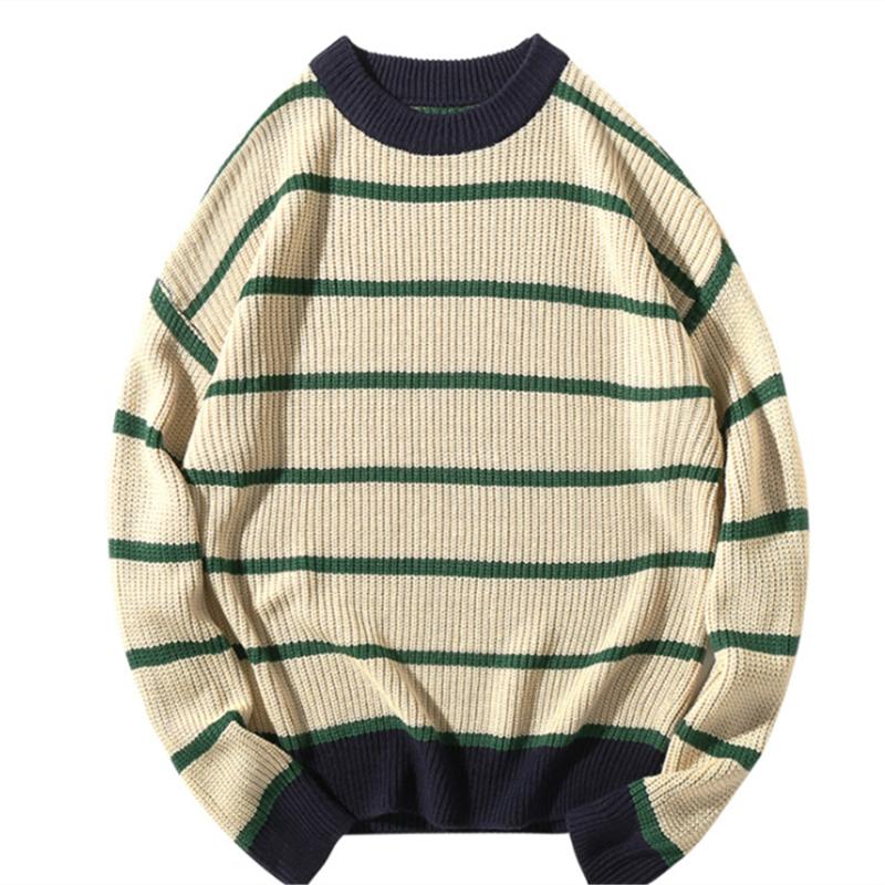 New Fashion Men's Knitted Pullovers Korean Style Casual Striped Print Long Sleeve Sweaters Man Outwear Clothing Hip Hop Knitwear, Beige
New Fashion Men's Knitted Pullovers Korean Style Casual Striped Print Long Sleeve Sweaters Man Outwear Clothing Hip Hop Knitwear, Beige