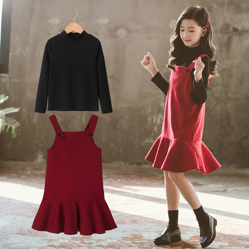 Menoea 4-13 Years Children Autumn Casual Clothing Sets Girl Outfits Solid Tops+ Suspenders Trumpet Dress Teenage Girls Clothing, Ax1441wine red
Menoea 4-13 Years Children Autumn Casual Clothing Sets Girl Outfits Solid Tops+ Suspenders Trumpet Dress Teenage Girls Clothing, Ax1441wine red