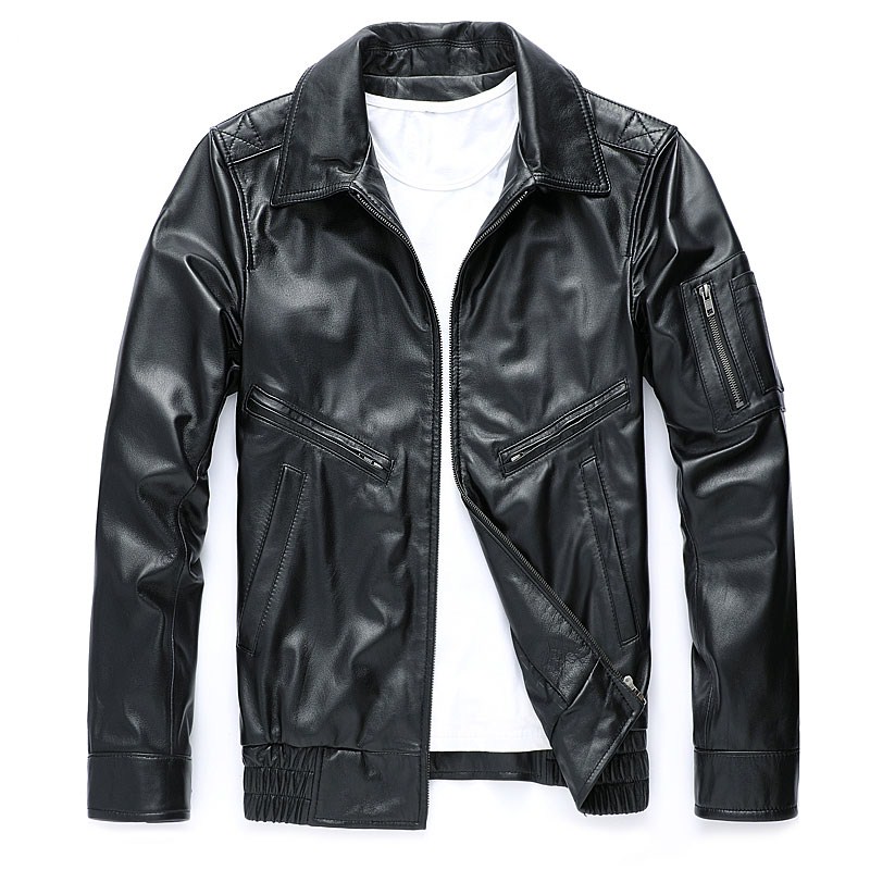 Free shipping Fashion men real leather jacket classic cool biker sheepskin coat quality slim outwear motor loose clothes, Black
Free shipping Fashion men real leather jacket classic cool biker sheepskin coat quality slim outwear motor loose clothes, Black