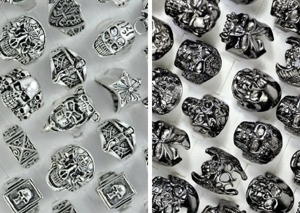 Promotion price Mix style Mix size Gothic Skull Rings Men's Black silvery Skull Ring Punk Rings For Men s Fashion Jewelry in Bulk, Silver
Promotion price Mix style Mix size Gothic Skull Rings Men's Black silvery Skull Ring Punk Rings For Men s Fashion Jewelry in Bulk, Silver