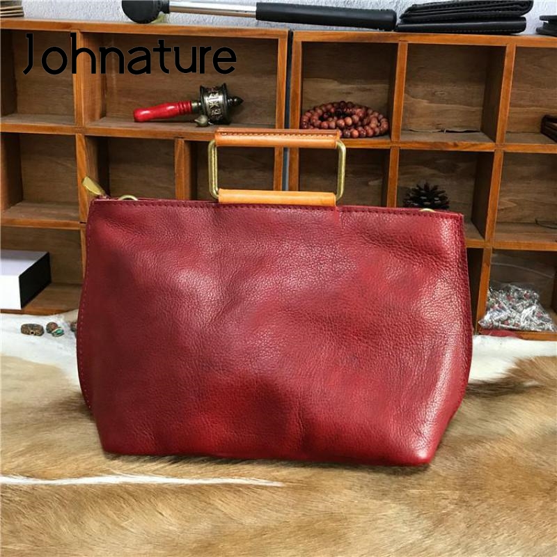 Johnature Handmade First Layer Cow Leather Women Bag 2020 New Simple Retro Handbag Large Capacity Solid Color Shoulder Bags, Black
Johnature Handmade First Layer Cow Leather Women Bag 2020 New Simple Retro Handbag Large Capacity Solid Color Shoulder Bags, Black