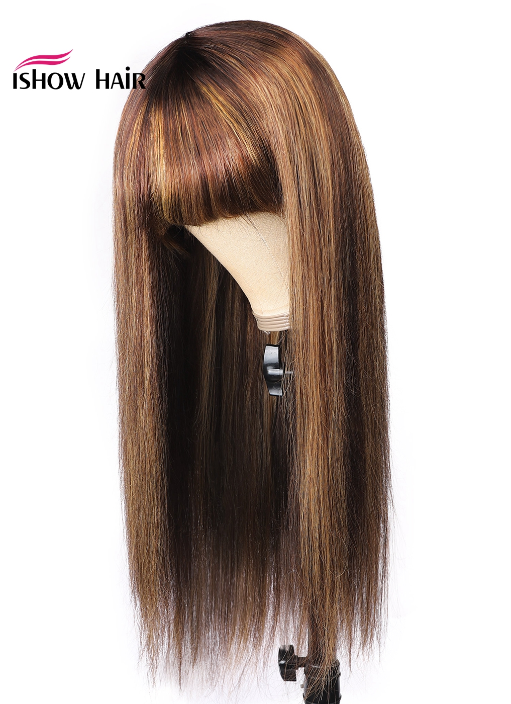 ishow hair brazilian 4 27 straight human hair wigs with bangs 27 30 99j orange ginger peruvian none lace wigs indian hair malaysian