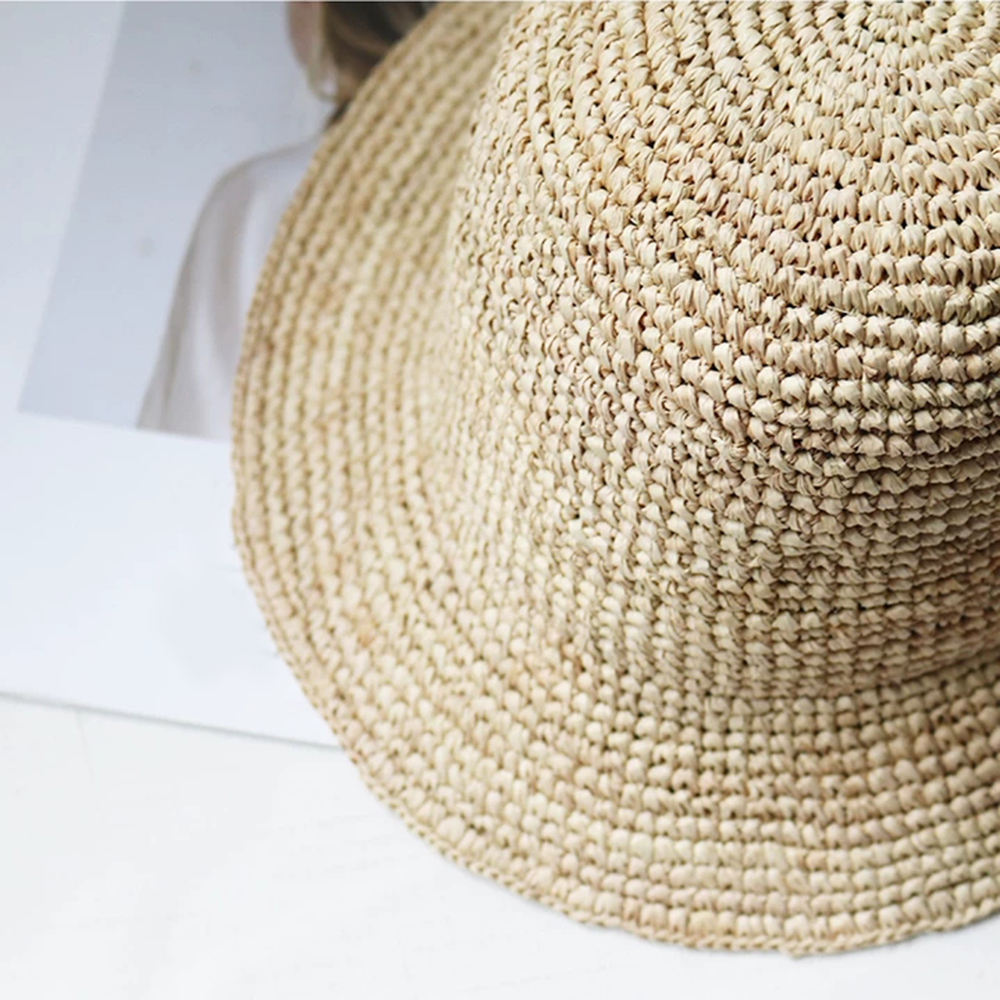 Hand made Summer Hats For Women Straw Sun Hat Bucket cap Raffia Lady Girls Panama Beach Hats Floppy Female Travel Folding Cap CX200714
