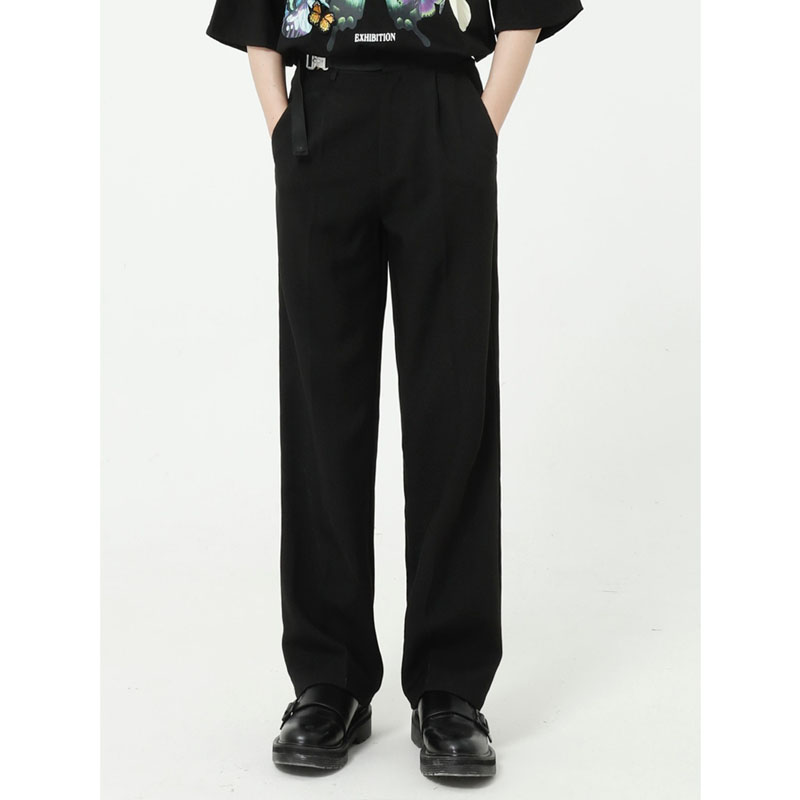 New Male Japan Korea Streetwear Vintage Fashion Long Trousers Straight Pants Men Belt Buckle Casual Suit Pant, 071 black
New Male Japan Korea Streetwear Vintage Fashion Long Trousers Straight Pants Men Belt Buckle Casual Suit Pant, 071 black