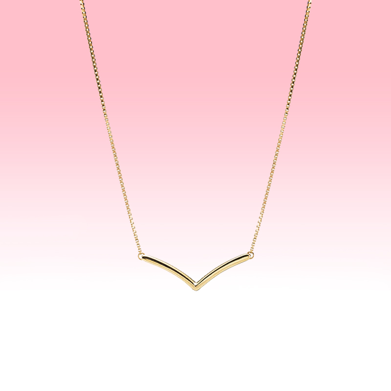 Yellow gold plated Polished Wishbone Necklace Women Wedding Gift for Pandora Sterling Silver Chain Necklaces with Original box
Yellow gold plated Polished Wishbone Necklace Women Wedding Gift for Pandora Sterling Silver Chain Necklaces with Original box