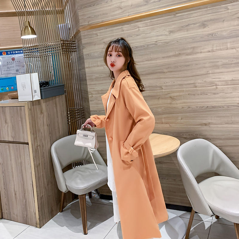 2020 Spring Autumn Trench Coat Slim Single Breasted Trench Coat Woman Long Women Windbreakers Overcoat Femmino J254, Guo se
2020 Spring Autumn Trench Coat Slim Single Breasted Trench Coat Woman Long Women Windbreakers Overcoat Femmino J254, Guo se