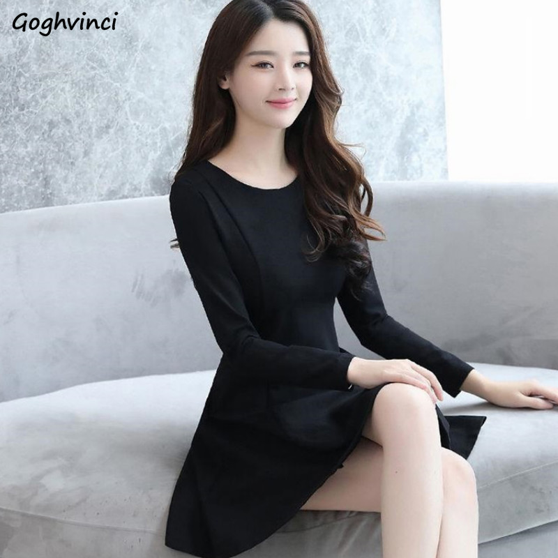 Long Sleeve Dress Women Solid Pleated Simple Slim Simple A-line High-waist Mini Dresses Female Elegant Trendy Formal Colorful, Black
Long Sleeve Dress Women Solid Pleated Simple Slim Simple A-line High-waist Mini Dresses Female Elegant Trendy Formal Colorful, Black
