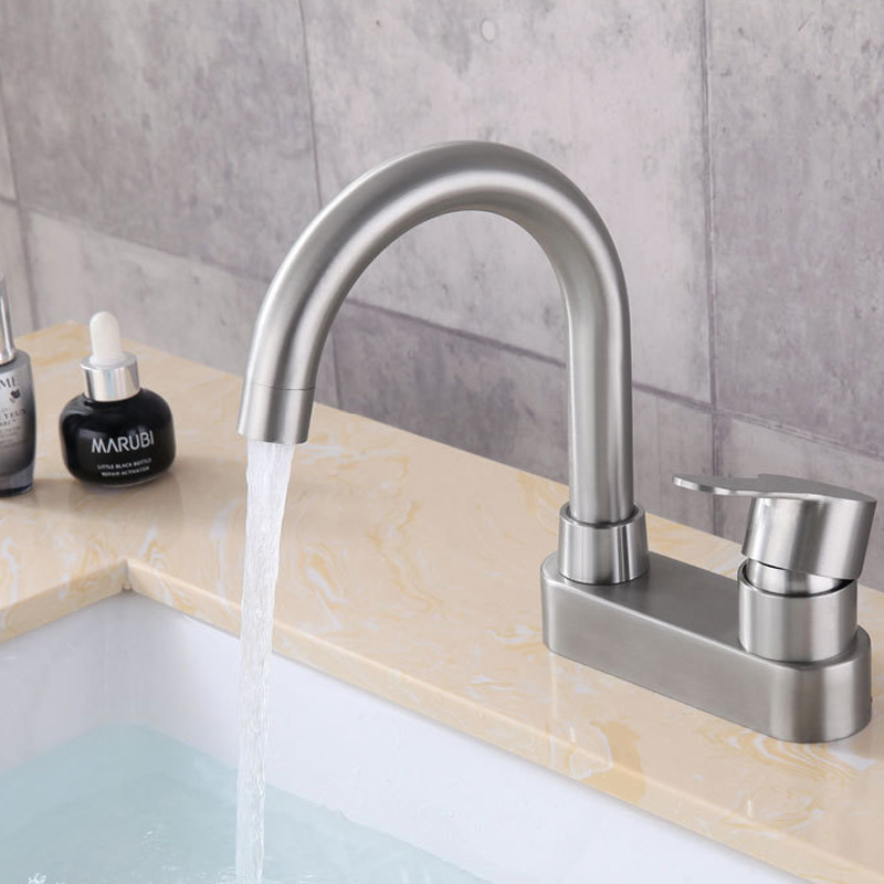 304 Stainless Steel Faucet Hot and Cold Double Bathroom Ceramic Wash Basin Garden Basin Double Hole Three Hole Single Handle Can Be Rotated
304 Stainless Steel Faucet Hot and Cold Double Bathroom Ceramic Wash Basin Garden Basin Double Hole Three Hole Single Handle Can Be Rotated