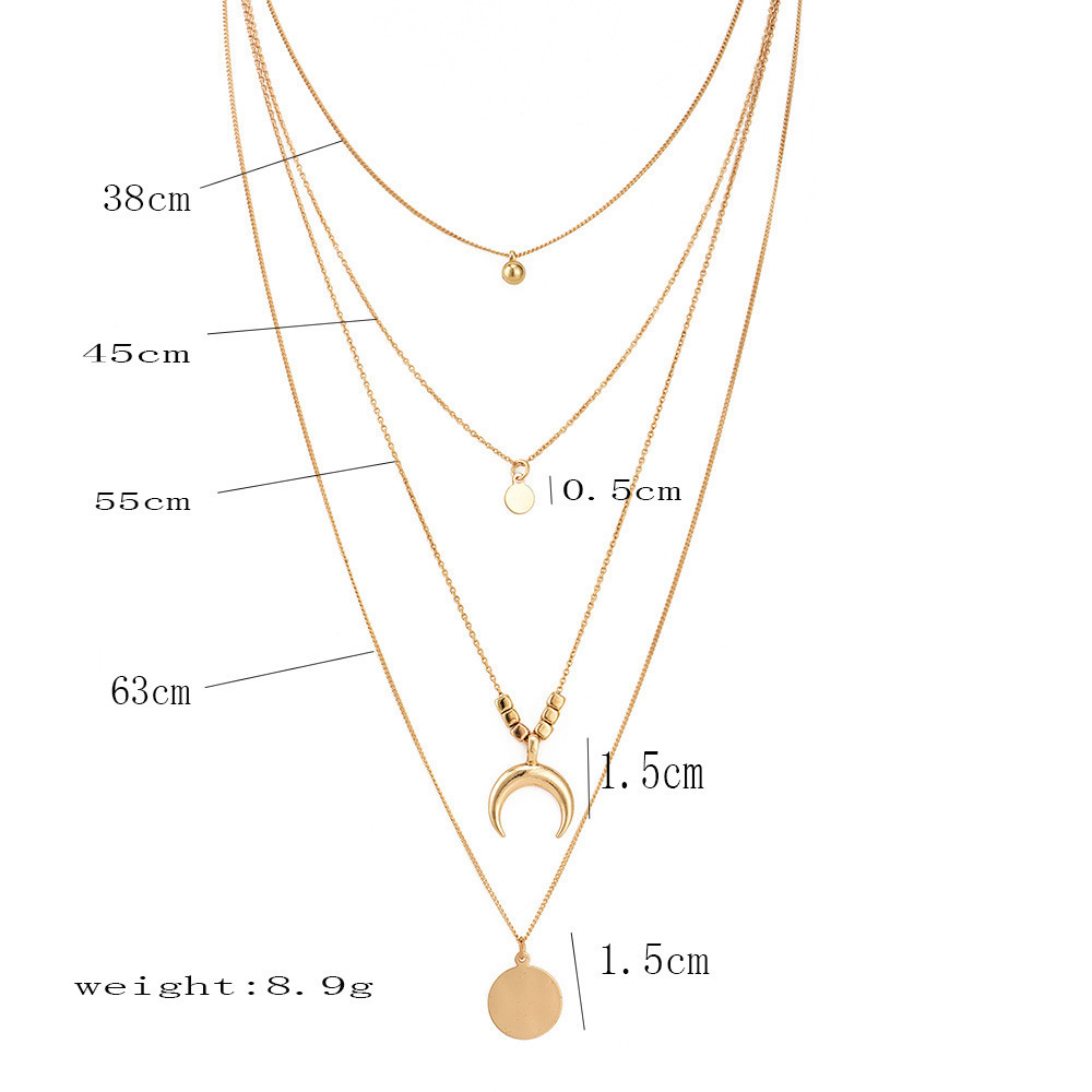 Fashion Multilayer Necklaces & Pendants Vintage Moon Choker Necklace for Women Gold Collier Femme Party Jewelry