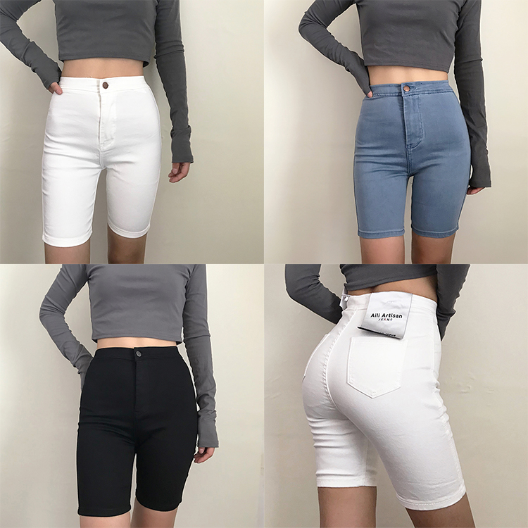New 2020 Summer Denim Bike Shorts Women Bike Short High Waist Denim Shorts Stretch American Style Trendy Slim, Blue 
New 2020 Summer Denim Bike Shorts Women Bike Short High Waist Denim Shorts Stretch American Style Trendy Slim, Blue