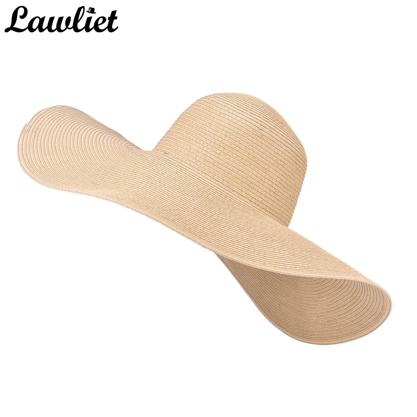 7.1''/18cm Huge Wide Brim Sun Hats Straw Summer Church Wedding Hats for Womens Ladies Floppy Kentucky Derby Party Dressy CX200714