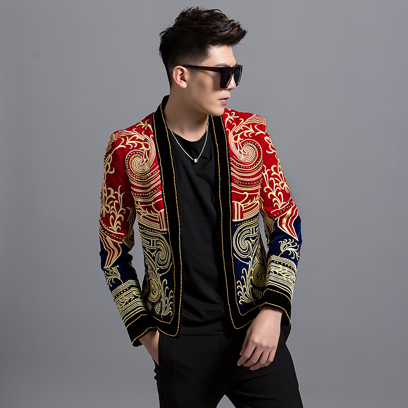 Heavy Wormnanship Embroider And Beads Stage Costumes For Singer DJ Party Club Outfit Luxury Baroque Color Block Blazer Men, Black
Heavy Wormnanship Embroider And Beads Stage Costumes For Singer DJ Party Club Outfit Luxury Baroque Color Block Blazer Men, Black
