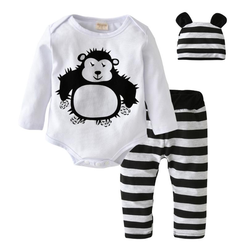 Newborn Baby Clothing Set Infant Baby Boy Girl Long Sleeve Cartoon Orangutan Rompers Tops+Pants+Hat 3Pcs Casual Clothes Outfits, Black
Newborn Baby Clothing Set Infant Baby Boy Girl Long Sleeve Cartoon Orangutan Rompers Tops+Pants+Hat 3Pcs Casual Clothes Outfits, Black