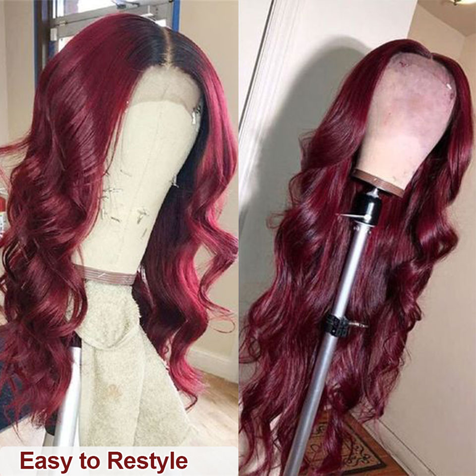 Ishow Brazilian Body Wave 13x1 Human Hair Wigs Orange Ginger Blue Red Pink 99j Color Remy Pre Plucked Lace Front Wig For Women Girls All Ages 8-28inch