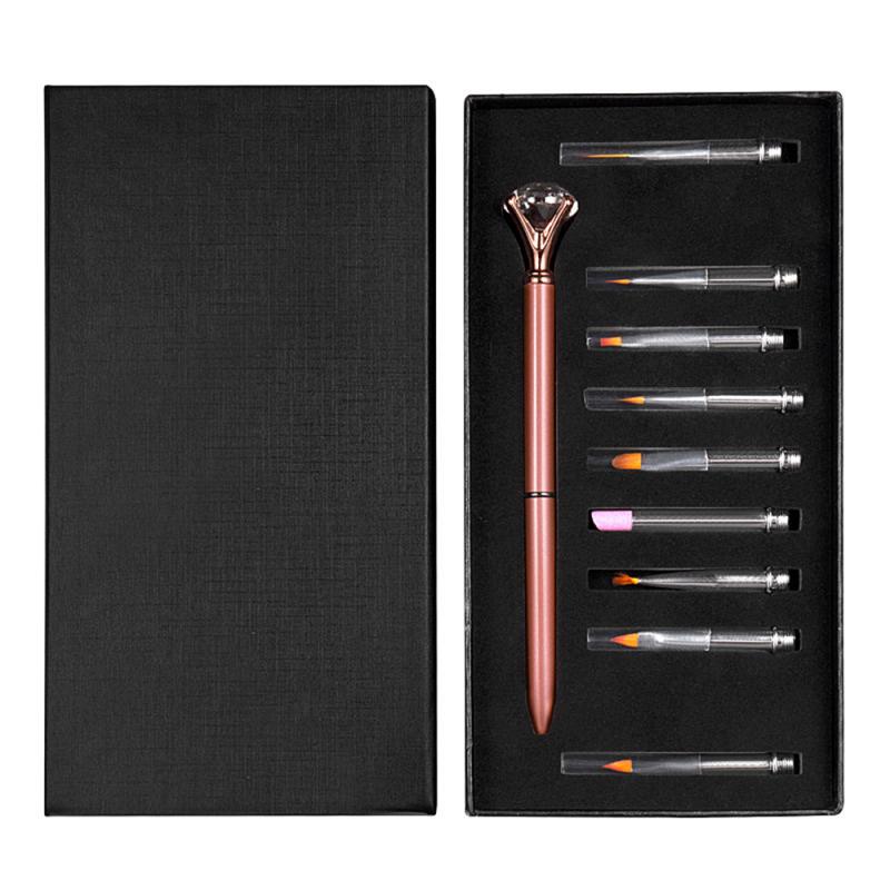 10 Pieces/Set Nail Brush Rhinestone Brush Nail Manicure Pen Set Acrylic Powder Gel Manicure Set Tools 2020 New