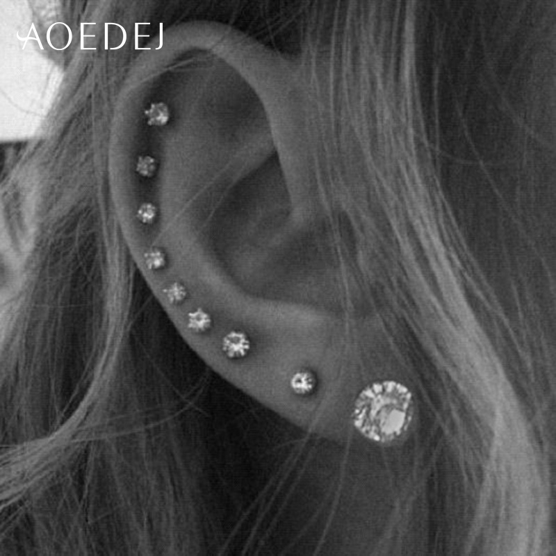 Stud Small Crystal Earrings For Women Men Stainless Steel Gold Black Silver Color Earring Girls
Stud Small Crystal Earrings For Women Men Stainless Steel Gold Black Silver Color Earring Girls