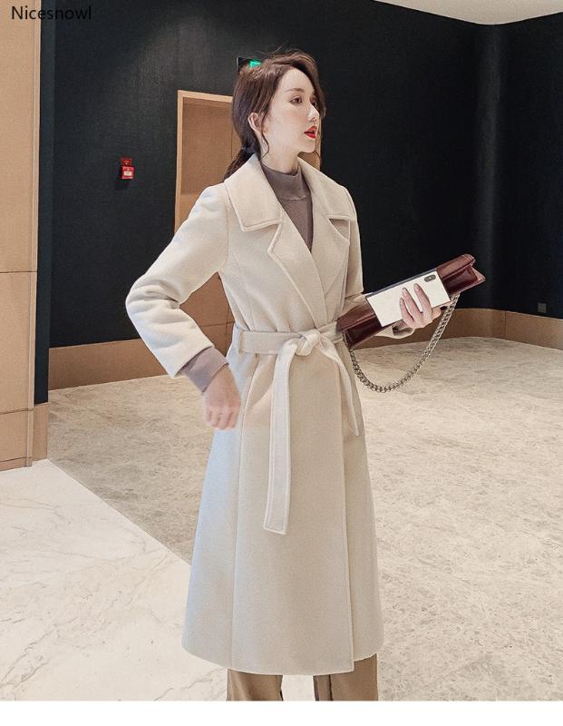 Women Elegant Winter Overcoat Bandage Woolen Long Coat Cardigan Loose Wool Blends Coat with Belt, Beige
Women Elegant Winter Overcoat Bandage Woolen Long Coat Cardigan Loose Wool Blends Coat with Belt, Beige