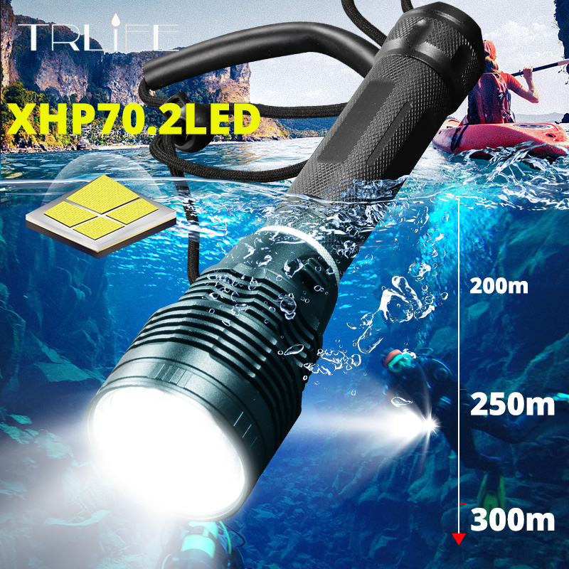 Professional IPX8 Underwater Diving Light XHP70.2 Waterproof Scuba Dive Torch Lamp lanterna Power by 26650 for Diver 
Professional IPX8 Underwater Diving Light XHP70.2 Waterproof Scuba Dive Torch Lamp lanterna Power by 26650 for Diver