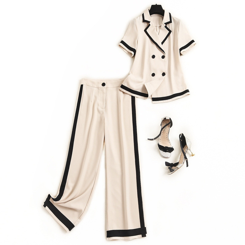Women Two Piece Outfits Office Lady Double Breasted Turn-down Collar Tops+ Ankle-Length Wide Leg Pants Ropa De Mujer 2020, 14875
Women Two Piece Outfits Office Lady Double Breasted Turn-down Collar Tops+ Ankle-Length Wide Leg Pants Ropa De Mujer 2020, 14875