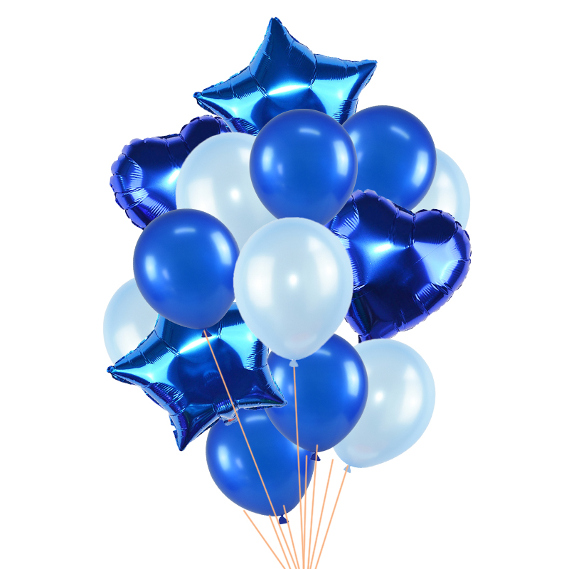 14Pcs set 18inch Heart Star Foil Balloon 12inch Confetti Latex Balloons Birthday Wedding Party Decor Globos Accessories Supplies