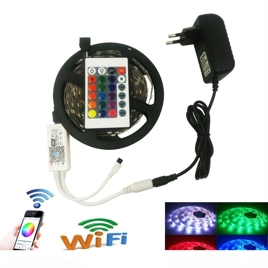 Led Strip RGB 5050 SMD Waterproof LED Ribbon DC12V LED Flexible Light 24Keys Wifi Remote Controller+Power Adapter
Led Strip RGB 5050 SMD Waterproof LED Ribbon DC12V LED Flexible Light 24Keys Wifi Remote Controller+Power Adapter