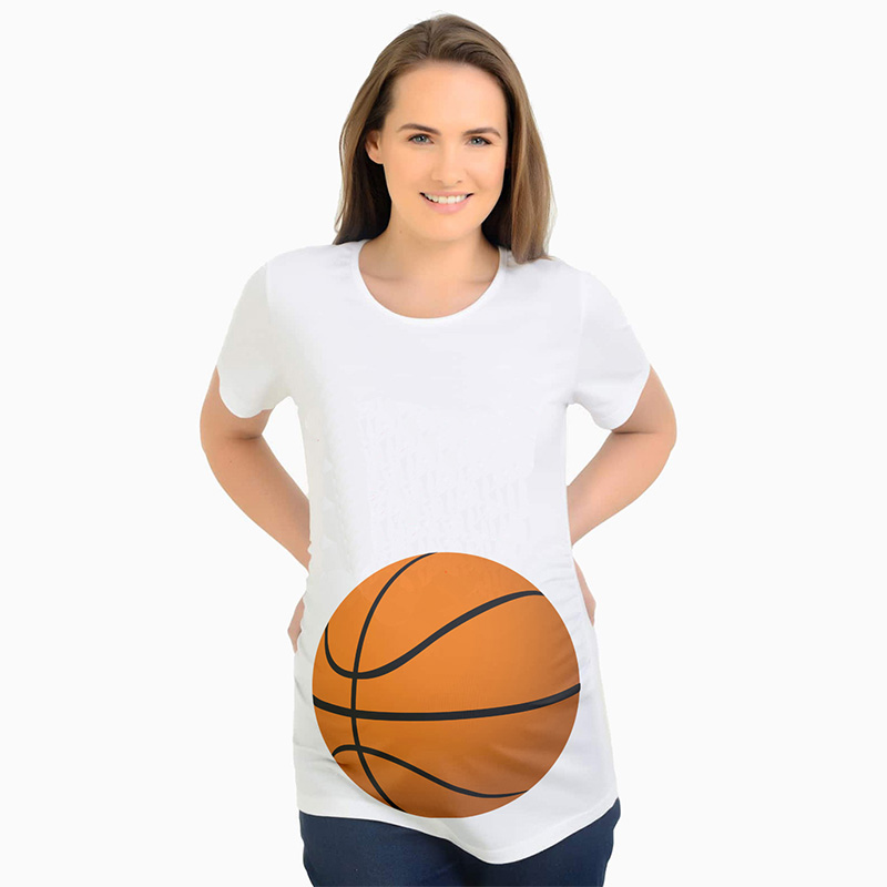 Fashion basketball printed pregnancy t shirt casual maternity tops tees for pregnant women plus size summer short sleeve t-shirt, White
Fashion basketball printed pregnancy t shirt casual maternity tops tees for pregnant women plus size summer short sleeve t-shirt, White