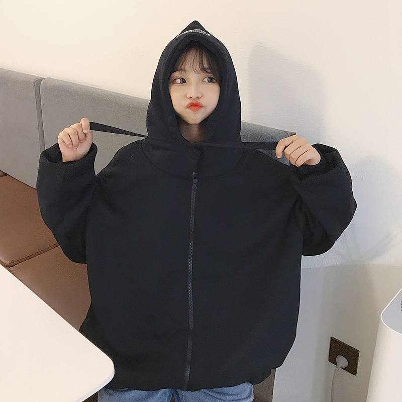 New winter Sweatshirts Women Letter Printed Zipper Thicker Plus Velvet Warm Harajuku Women Korean Style Ulzzang BF Chic Pullover, Black
New winter Sweatshirts Women Letter Printed Zipper Thicker Plus Velvet Warm Harajuku Women Korean Style Ulzzang BF Chic Pullover, Black