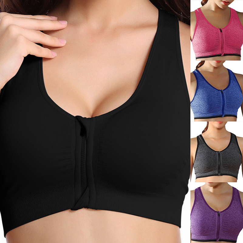 Hot Women Zipper Push Up Sports Bras Vest Underwear Shockproof Breathable Yoga Bra Fitness Top Athletic Running Bra, Black
Hot Women Zipper Push Up Sports Bras Vest Underwear Shockproof Breathable Yoga Bra Fitness Top Athletic Running Bra, Black