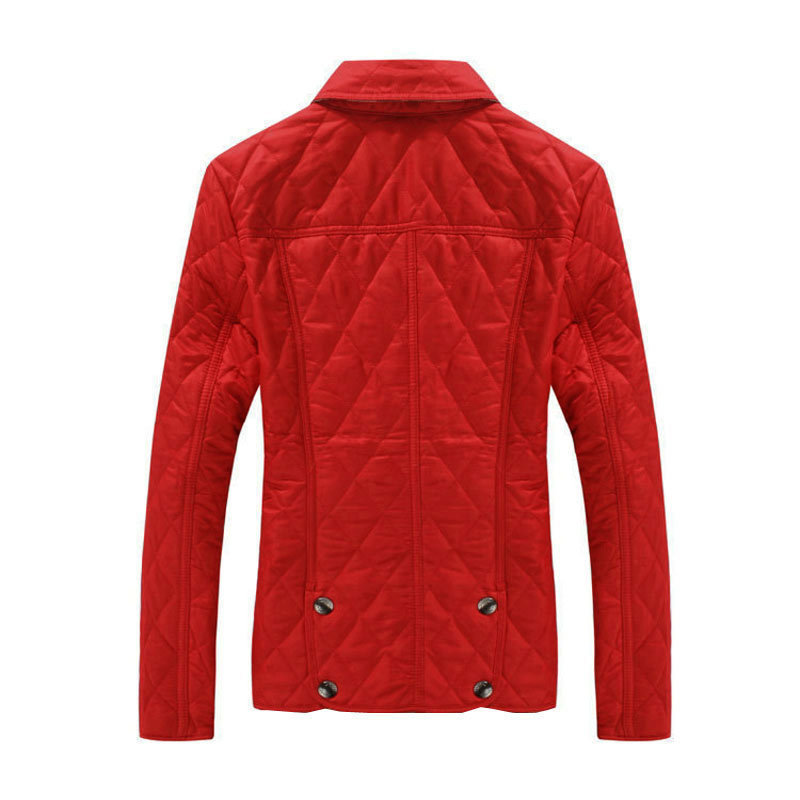 Quilted Cottonpadded Jacket Women Black Lozenge Winter Jacket Plus size Coat femininas chaqueta Pockets Outerwear T200212