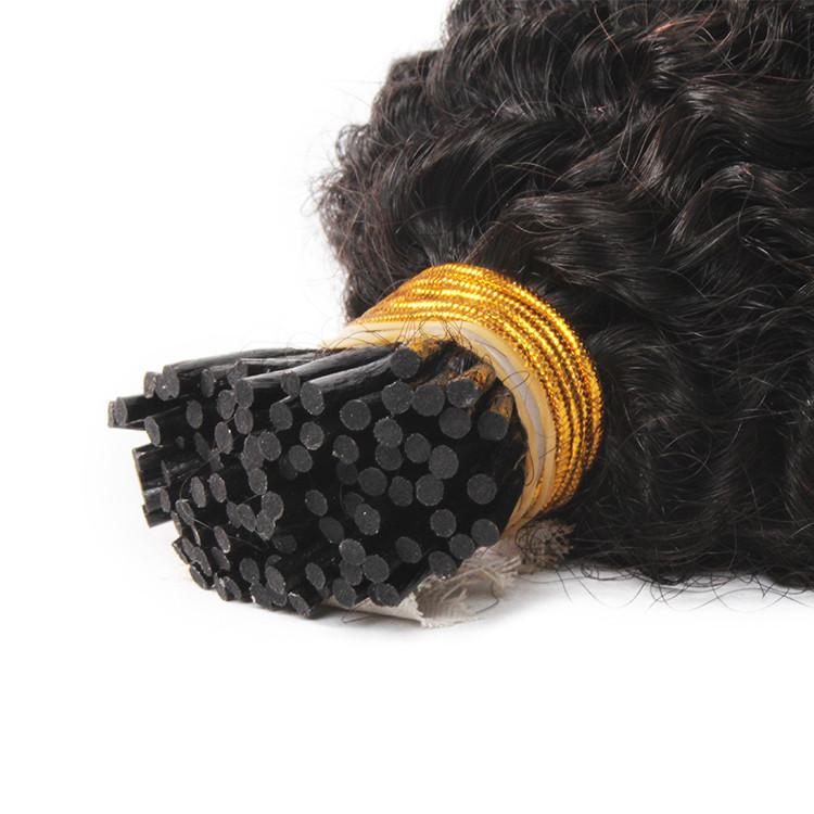 Curly I Tip Hair Extensions, Pre Bonded 100% Keratin Stick Kinky Curly Microlink Beads Hair Extension for Black Women 100g