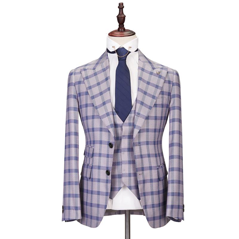 2020 Autumn Fashion Plaid print Single breasted Casual Slim Fit Business Men Suits 3-Piece set Wedding Groom Party Dinner Tuxedo, P2
2020 Autumn Fashion Plaid print Single breasted Casual Slim Fit Business Men Suits 3-Piece set Wedding Groom Party Dinner Tuxedo, P2