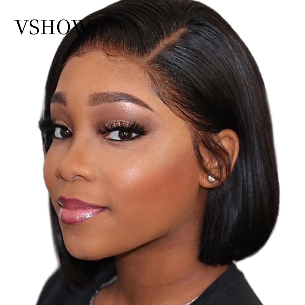 VSHOW 13x4 Straight Short Bob Wigs Pre Plucked With Baby Hair HD Transparent 150% 180% Density Lace Front Wig Remy Human Hair, Natural color
VSHOW 13x4 Straight Short Bob Wigs Pre Plucked With Baby Hair HD Transparent 150% 180% Density Lace Front Wig Remy Human Hair, Natural color
