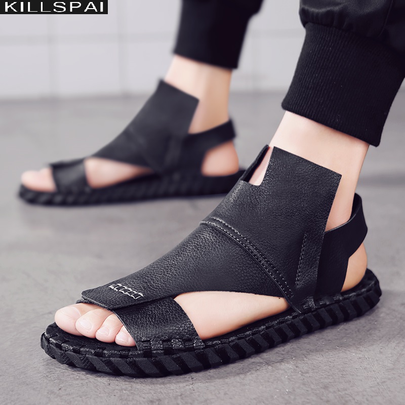 2020 new summer sandals for men are black leather waterproof and non-slip in Roman style Yuppie handsome Flat loafers open toe
2020 new summer sandals for men are black leather waterproof and non-slip in Roman style Yuppie handsome Flat loafers open toe