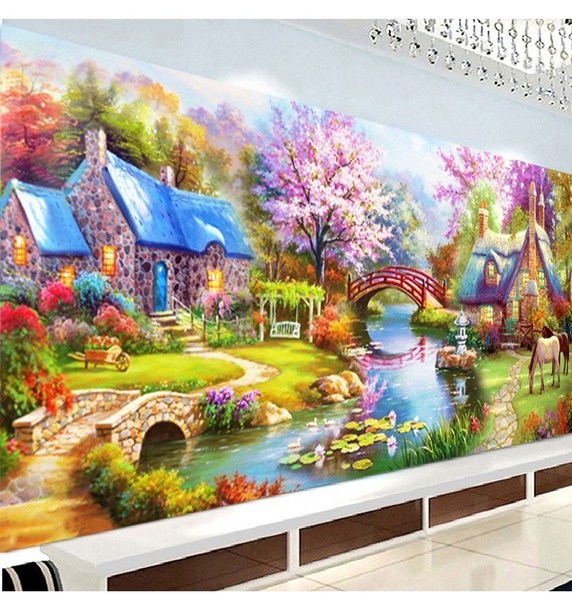 Diy Diamond Painting Cross Stitch Dream House Diamond Embroidery Cabin Landscape Magic Cube Drill Image(Size: 120 * 55cm
Diy Diamond Painting Cross Stitch Dream House Diamond Embroidery Cabin Landscape Magic Cube Drill Image(Size: 120 * 55cm