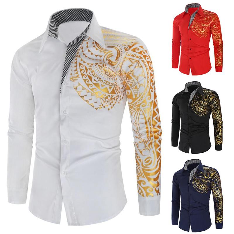 Luxury Gold Black Shirt Men New Slim-Fit Long Sleeve Camisa Masculina Gold Black Chemise Homme Social Men Club Prom Shirt, White
Luxury Gold Black Shirt Men New Slim-Fit Long Sleeve Camisa Masculina Gold Black Chemise Homme Social Men Club Prom Shirt, White