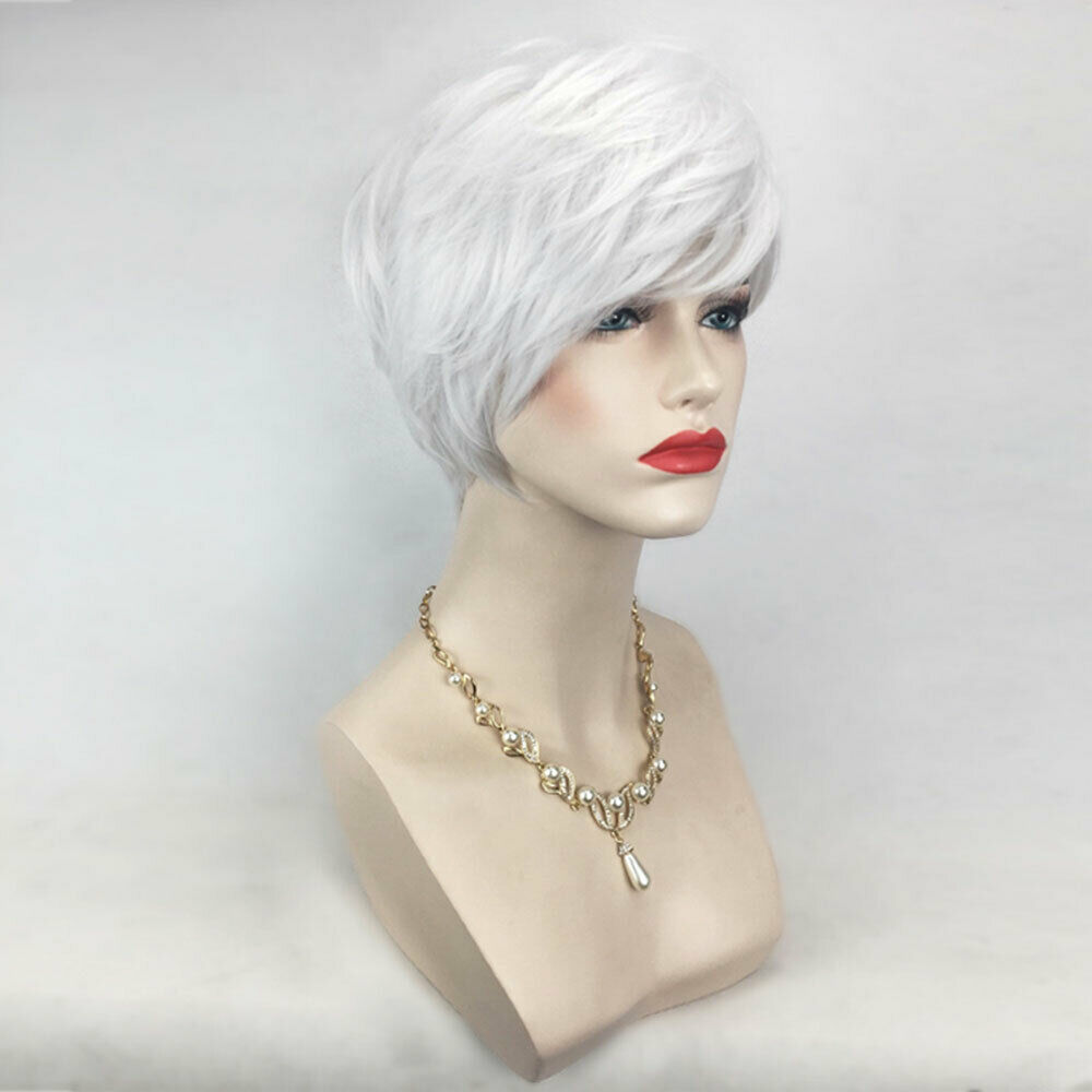 Women Ombre Short Wig Ladies Real Natural Curly Straight Full Hair Party Cosplay