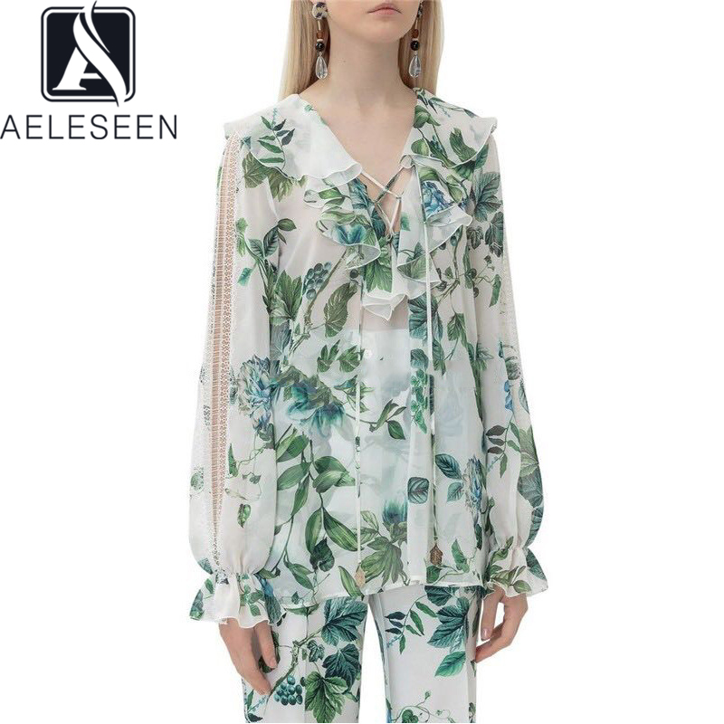 AELESEEN Runway Fashion Summer Autumn Blouse Designer Princess Ruffles Dress V-Neck Hollow Out Sleeve Officie Party Blouse, As pic
AELESEEN Runway Fashion Summer Autumn Blouse Designer Princess Ruffles Dress V-Neck Hollow Out Sleeve Officie Party Blouse, As pic