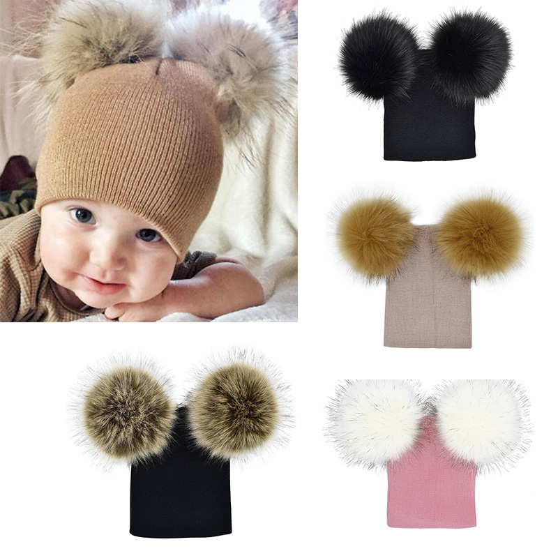 Lovely Infant Baby Hat Girls Boys Crochet Knit Winter Warm Caps Kids Double Ball Faux Fur Pompom Baby Beanie, Black
Lovely Infant Baby Hat Girls Boys Crochet Knit Winter Warm Caps Kids Double Ball Faux Fur Pompom Baby Beanie, Black