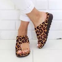 Outside wearing leather tow slope with toe sandals and slippers female large size Y200620