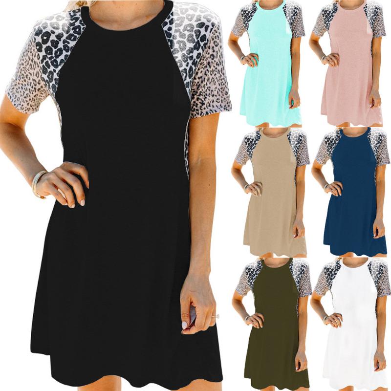 Leopard Print Short Dress Ladies Fashion Sexy O-Neck Beach Swing Dress Sundress Women Casual Evening Party Vestido de fest, Black
Leopard Print Short Dress Ladies Fashion Sexy O-Neck Beach Swing Dress Sundress Women Casual Evening Party Vestido de fest, Black