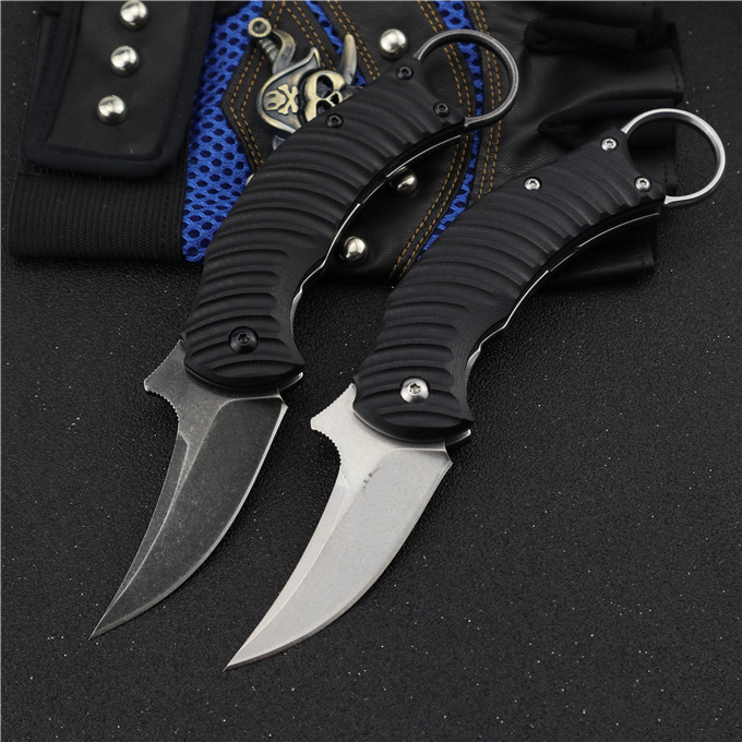 Karambit Claw Folding Blade Knife N690 White / Black Stone Wash Blades Black G10 Handle EDC Knives With Retail Box
Karambit Claw Folding Blade Knife N690 White / Black Stone Wash Blades Black G10 Handle EDC Knives With Retail Box