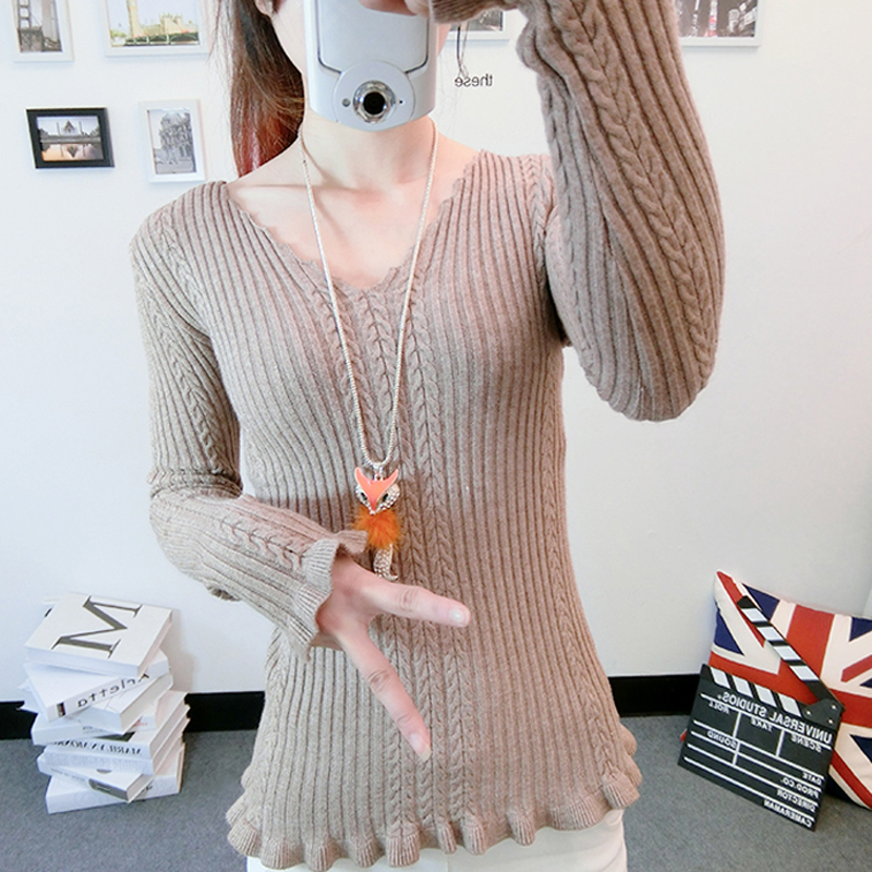 Zoki Ruffles Women Pullover Sweater Elegant Knitted Long Sleeve Sexy V Neck Autumn Slim Jumper Casual Korean Basic Ladies Top, Green
Zoki Ruffles Women Pullover Sweater Elegant Knitted Long Sleeve Sexy V Neck Autumn Slim Jumper Casual Korean Basic Ladies Top, Green