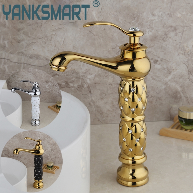 Luxury Tall Bathroom Faucet Basin Faucets Brass With Diamond Gold White Black And Chrome Taps Single Handle Washbasin Mixer Tap
Luxury Tall Bathroom Faucet Basin Faucets Brass With Diamond Gold White Black And Chrome Taps Single Handle Washbasin Mixer Tap