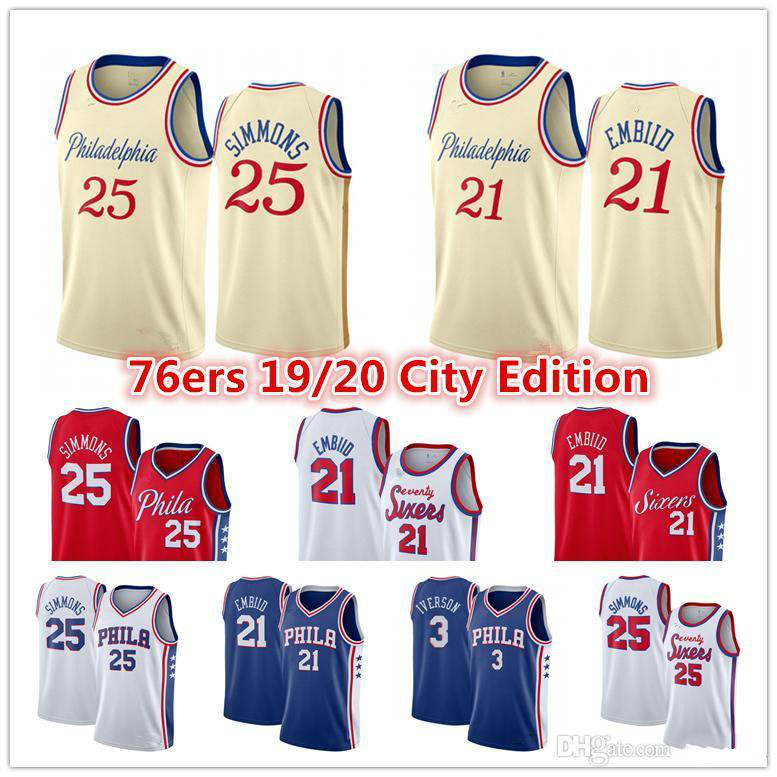Joel 21 Embiid Ben 25 Simmons Jersey Al Horford Allen 3 Iverson Philadelphia Sixers City Cream Edition
Joel 21 Embiid Ben 25 Simmons Jersey Al Horford Allen 3 Iverson Philadelphia Sixers City Cream Edition