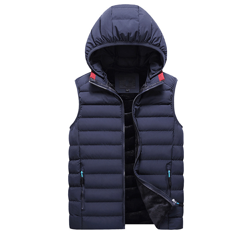 2020 Autumn Men Thick Hooded Sleeveless Vest Mens Jacket WaistCoat Winter Male Fashion Casual Fleece Warm Cotton-Padded Vests, Black
2020 Autumn Men Thick Hooded Sleeveless Vest Mens Jacket WaistCoat Winter Male Fashion Casual Fleece Warm Cotton-Padded Vests, Black