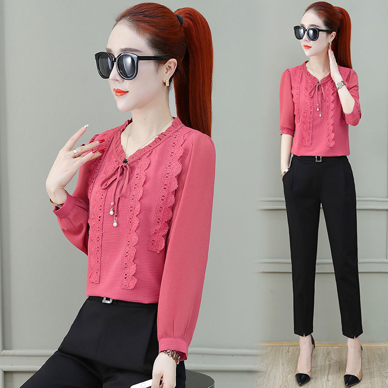 Women Lace Blouse Elegant Formal Embroidery Long Sleeve Shirts Office Lady Fashion Female Chemise Clothing Plus Size 4xl K210, Xue gong hong you
Women Lace Blouse Elegant Formal Embroidery Long Sleeve Shirts Office Lady Fashion Female Chemise Clothing Plus Size 4xl K210, Xue gong hong you