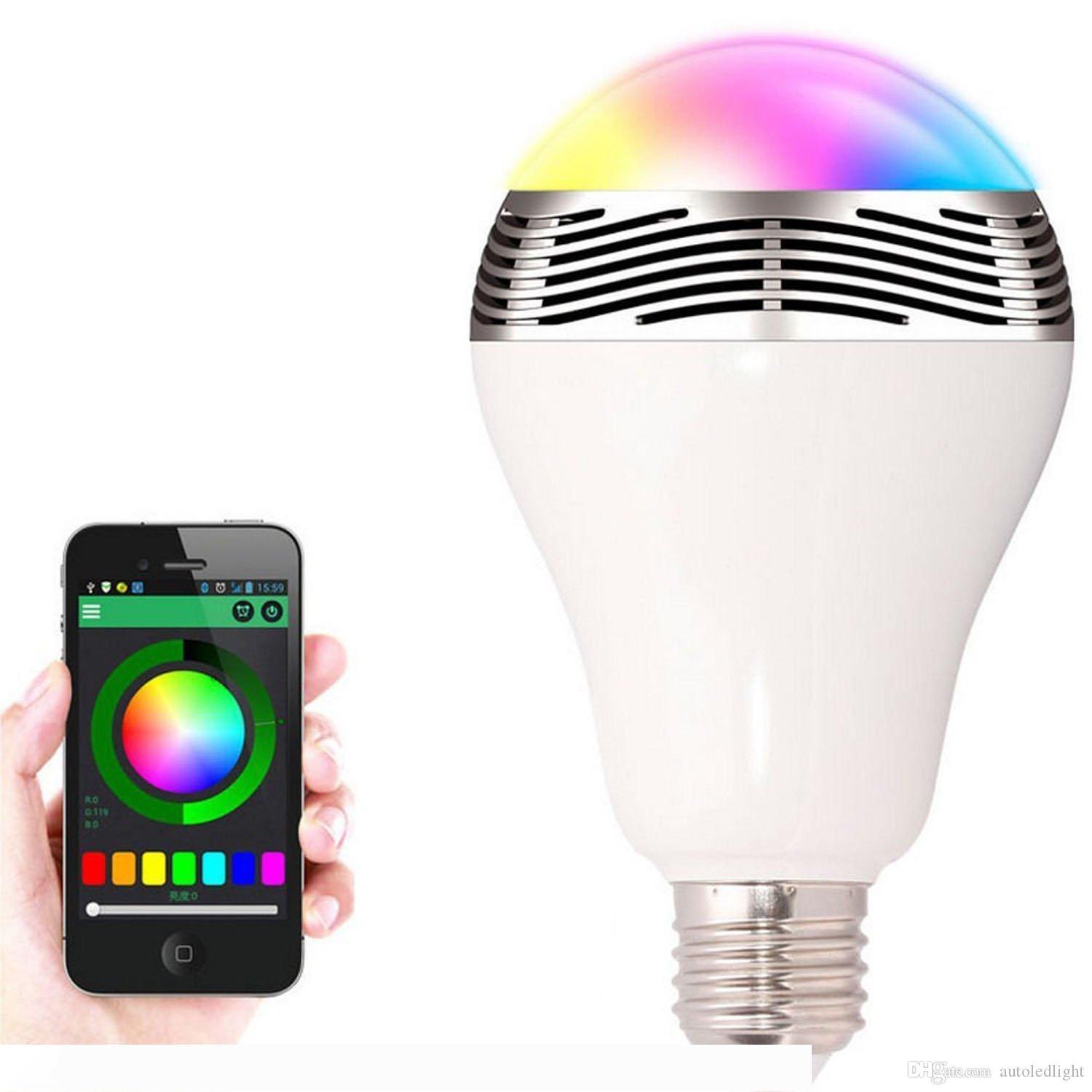 Bluetooth Smart LED Bulb Music audio Speaker 6W White rgb Lighting Lamp E27 Bulb wireless control Works with Phone
Bluetooth Smart LED Bulb Music audio Speaker 6W White rgb Lighting Lamp E27 Bulb wireless control Works with Phone
