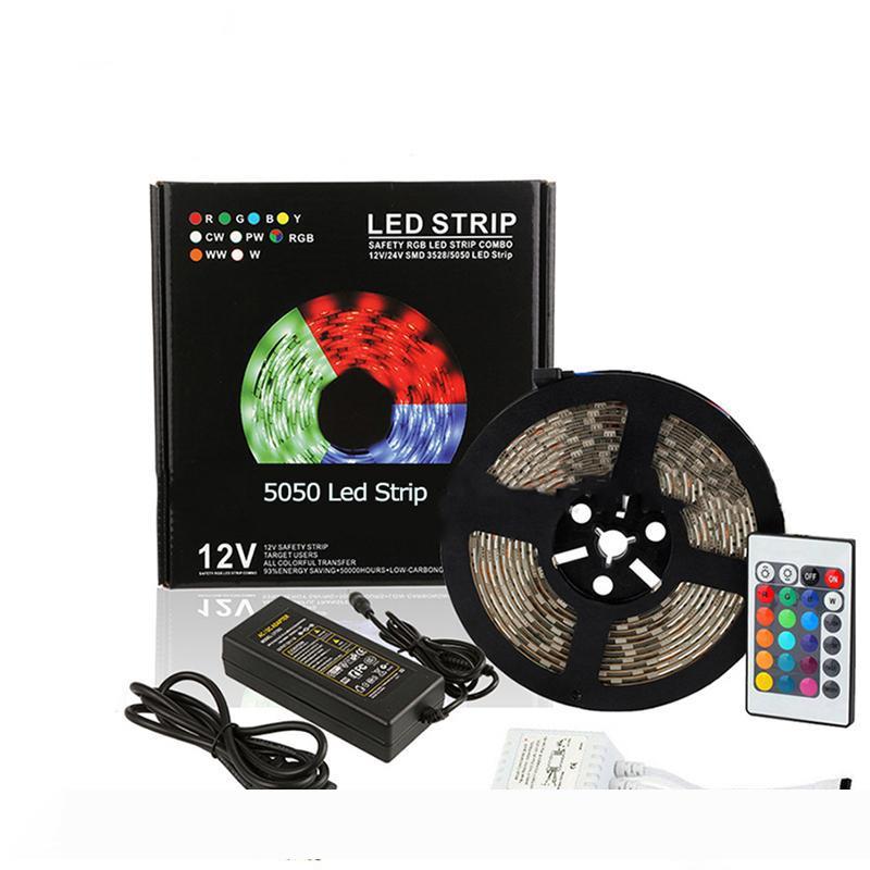 RGB 5050 Led Strip 5M 300Leds IP65 Waterproof Light Ceiling DC12V 60Leds M Led Ribbon Tape With Remote Controller Home Decoration Lamp
RGB 5050 Led Strip 5M 300Leds IP65 Waterproof Light Ceiling DC12V 60Leds M Led Ribbon Tape With Remote Controller Home Decoration Lamp