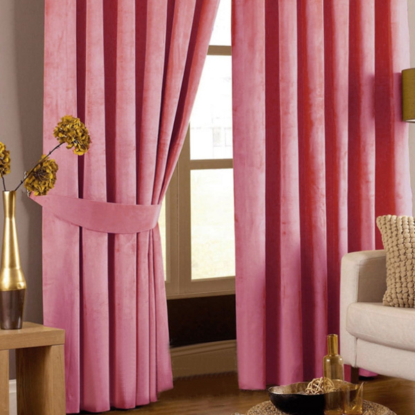 High Shading Solid Color Luxury Velvet Blackout Windows Curtain Drape Panel For Living Room Bedroom Interior Home Decoration
