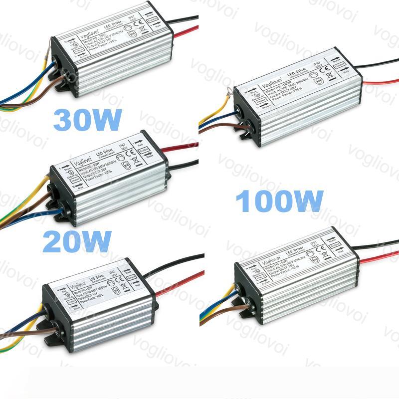 Lighting Transformers Adapter 85~265V Aluminum 10W 20W 30W 50W 100W IP65 Low Current Lighting Accessories For Floodlights High Bay Lamp DHL